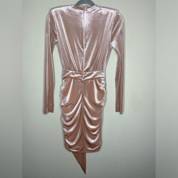 House of CB Blush Farrah Mini Pink Dress Velvet Size XS - Picture 11 of 13